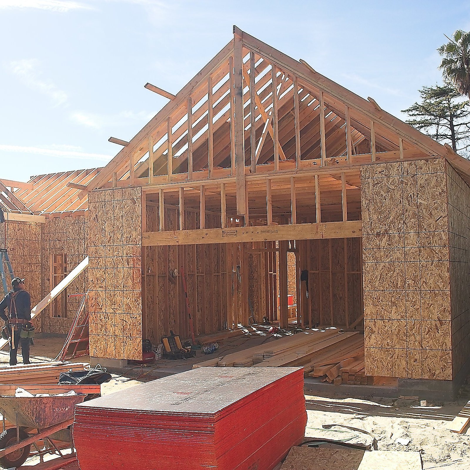 Concrete foundation forms and site preparation for residential home rebuild in Altadena California